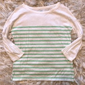 OLD NAVY 3/4 sleeves relaxed fit shirt with neon green stripes